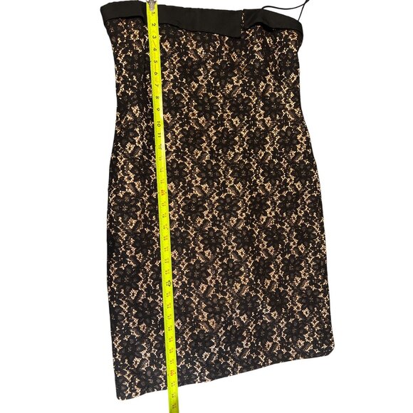 Talbots Black Lace Strapless Dress Size 12 Floral Overlay Elegant Cocktail - Picture 2 of 10